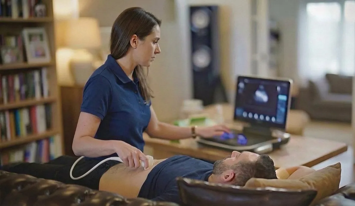 בדיקת אולטרסאונד מתבצעת בבית המטופל